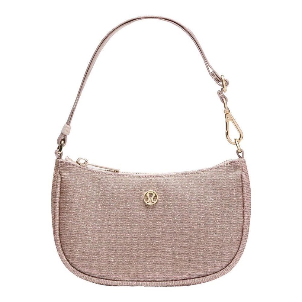 NWT lululemon City Essentials Mini Shoulder Bag *Glitter (Pink Champagne/Gold)